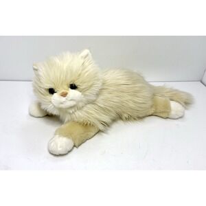 TY Classic 2006 Sophisticat Toy Beige Fluffy Cat Stuffed Plush Beanbag Animal